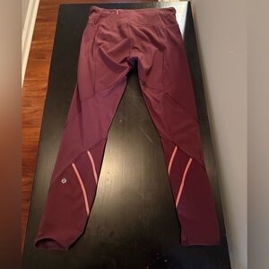 Lululemon Athletica Burgundy and Pink Leggings